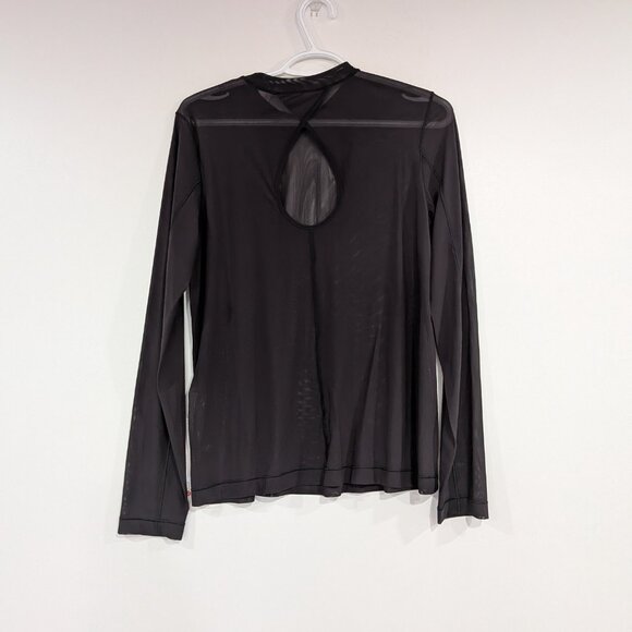BNWT lululemon Keyhole Mesh Long Sleeve Top Black Size 6 - Picture 5 of 5